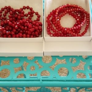 Crystal beaded necklace and bracelets